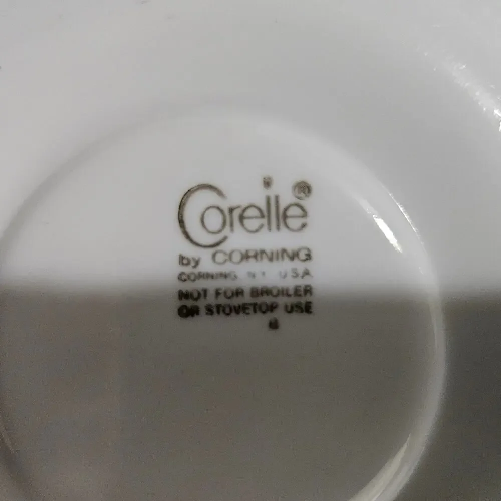 Corelle by Corning White Gold Rim Saucers Vintage Set Bread Butter Plates
